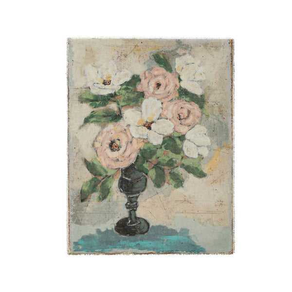 Flowers in Vase Vertical Canvas Wall Decor