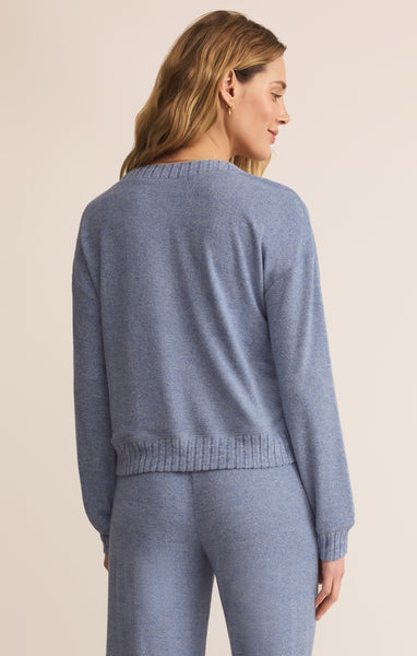 Courtney Long Sleeve Top: Blue Velvet