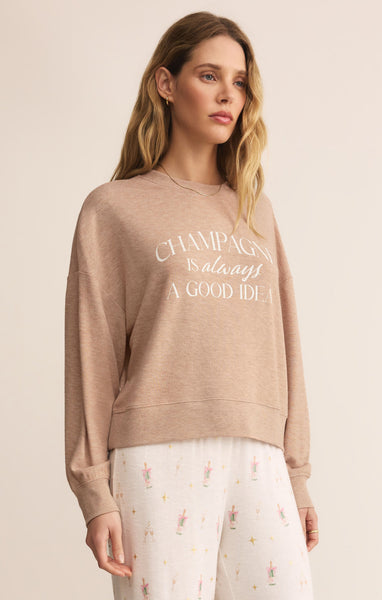 Champagne Long Sleeve Top