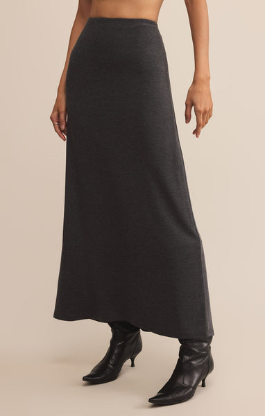 Demure Maxi Skirt: Charcoal Heather
