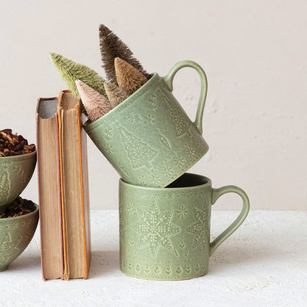 Wintergreen Stoneware Mugs