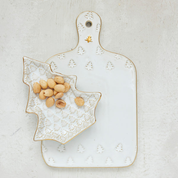 Frosted Stoneware Cheese Board
