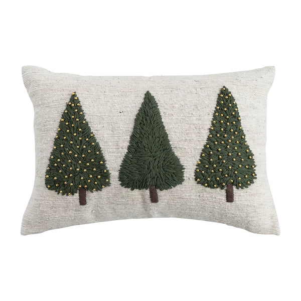 Tree Embroidered Pillow