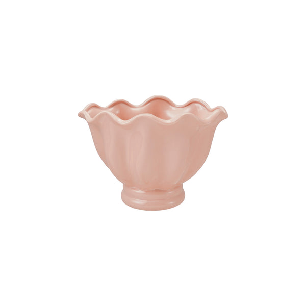 Ruffled Pink Footed Planter