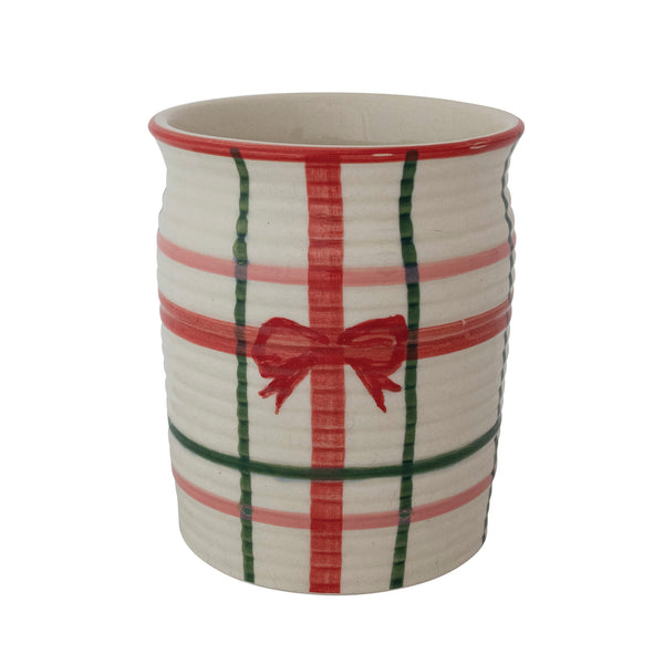 Hand-Painted Stoneware Crock