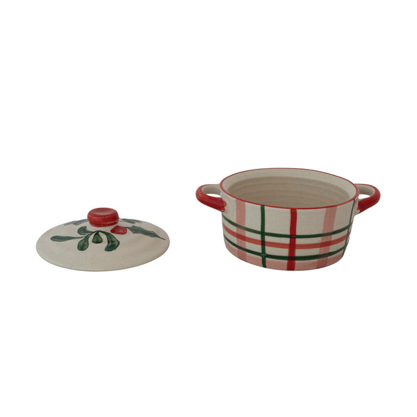 Hand-Painted Stoneware Baker