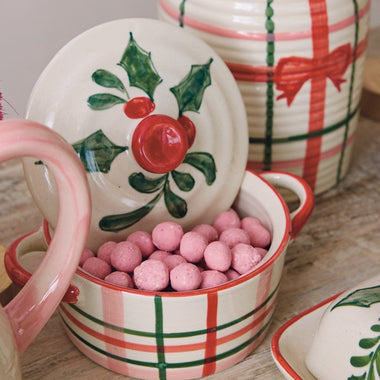 Hand-Painted Stoneware Baker