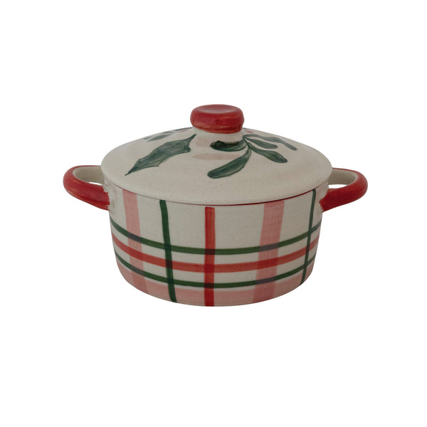 Hand-Painted Stoneware Baker
