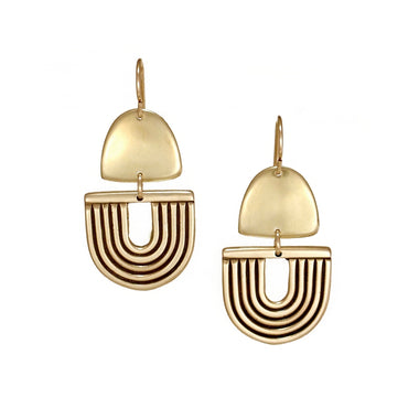 Arco Earrings: Brass