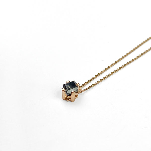 Black Night Quartz Diamond Cut Necklace