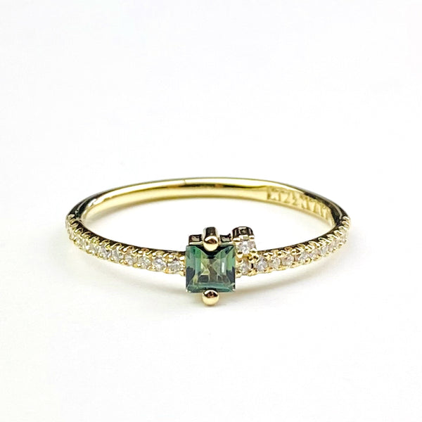 Princess Cut Green Envy Topaz Ring