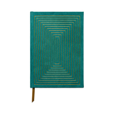Green Linear Boxes Suede Journal