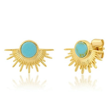 Art Deco Turquoise Starburst Studs