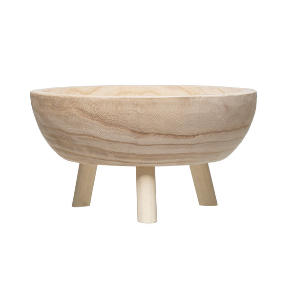 Paulownia Wood Footed Bowl