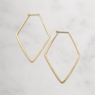 Diamond Shaped Hoops: Gold Fill