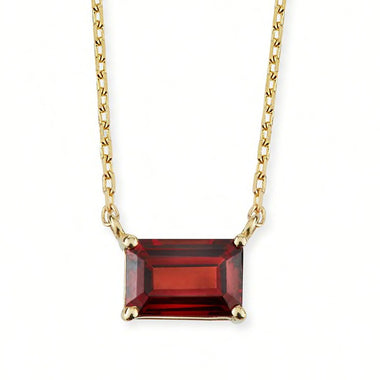 Garnet Baguette Necklace